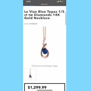 Le Vian Blue Topaz ct tw Diamond Gold Necklace